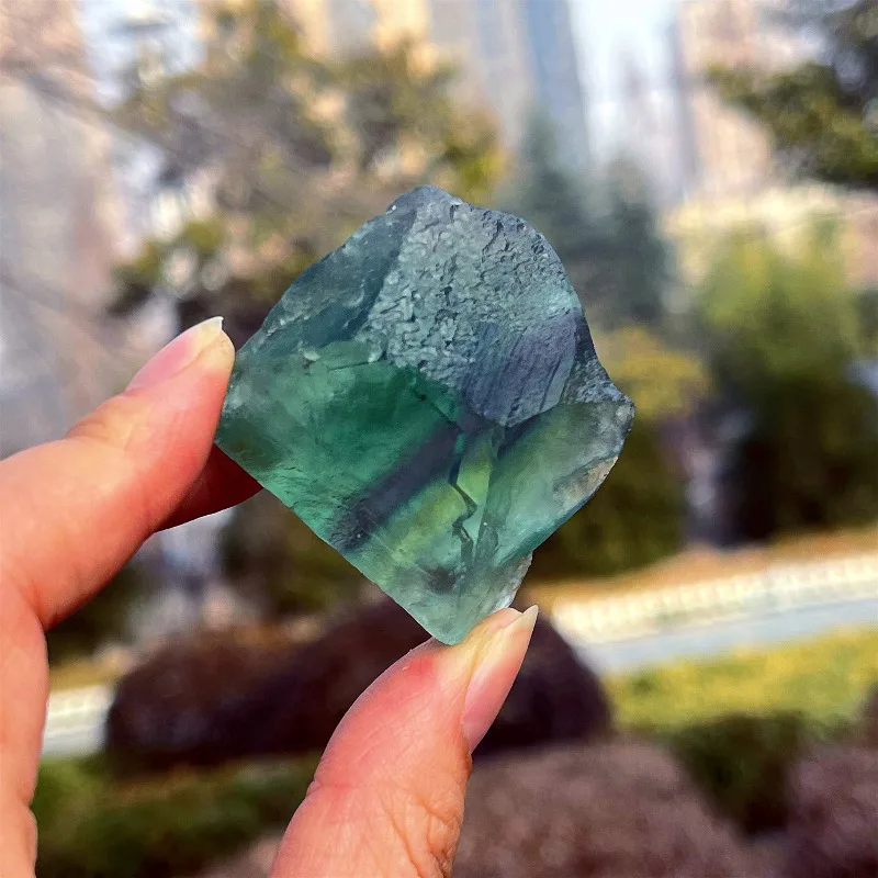 Natural Green fluorite Rough stone, Rough Natural Premium Grade Stones,Crystal rubble,Mineral specimen,Crystal gifts 1PC