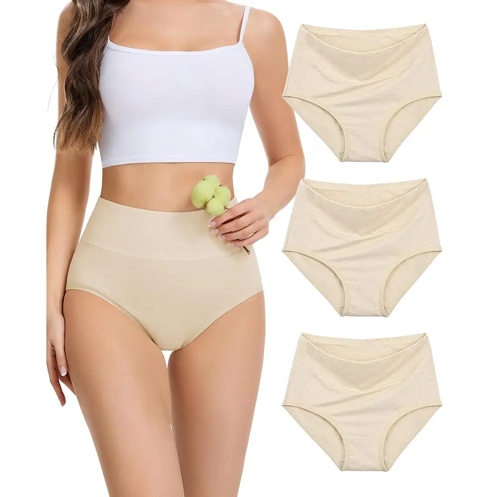 

Натуральные цветные хлопковые трусы для женщин, неокрашенные трусики с высокой талией, приятные для кожи женские трусики