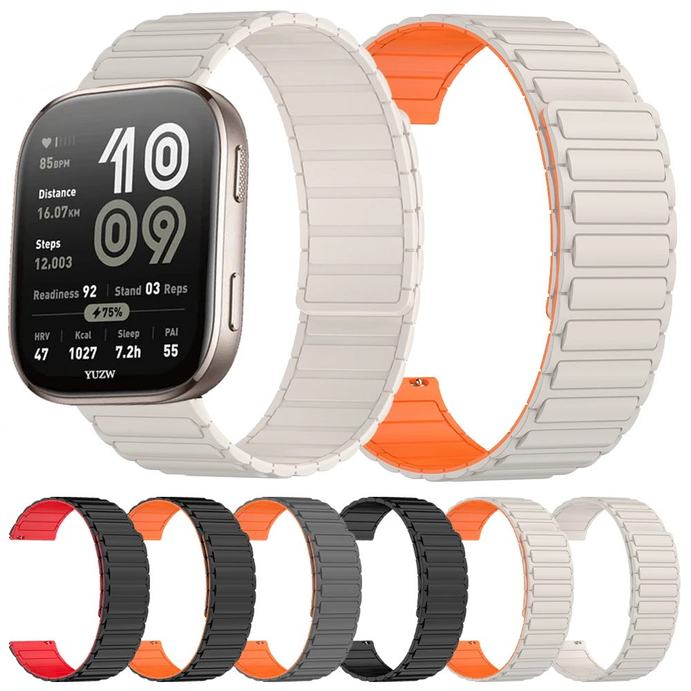 Силиконовый ремешок с магнитной петлей 22 мм для Amazfit Bip 5 6 46 мм, браслет Amazfit BALANCE 2/Cheetah Pro GTR 4 2 2e 3Pro GTR, ремешок 47 мм