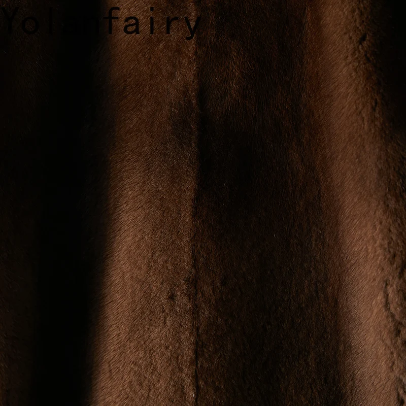 เสื้อโค้ทขนสัตว์แท้ YOLANFAIRY สำหรับผู้หญิง แฟชั่นฤดูหนาว เสื้อแจ็คเก็ตขนสัตว์สำหรับขี่มอเตอร์ไซค์ เสื้อโค้ทขนมิงค์แท้คุณภาพสูง เสื้อผ้าผู้หญิง Chaquetas