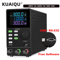 KUAIQU Programmable Adjustable Regulated Lab Bench Power Supply With RS-232 PC Software 300V 200V 1A 30V 10A Memory Storage