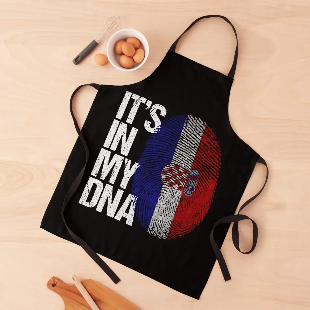 croatia Its In My DNA - Gift For Croatian From Croatia , dna gift womens mens roots flag proud pride Apron bib Kitchen Man Apron