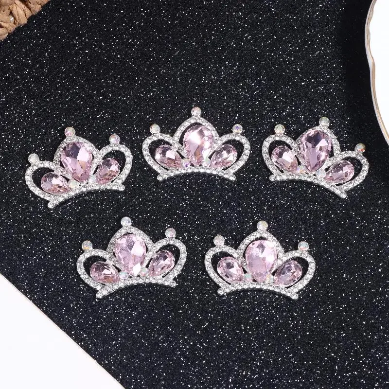 10 قطع من إكسسوارات التاج المصنوعة من سبيكة فلاش مرصعة بأحجار الراين DIY لتزيين مشبك الشعر #4