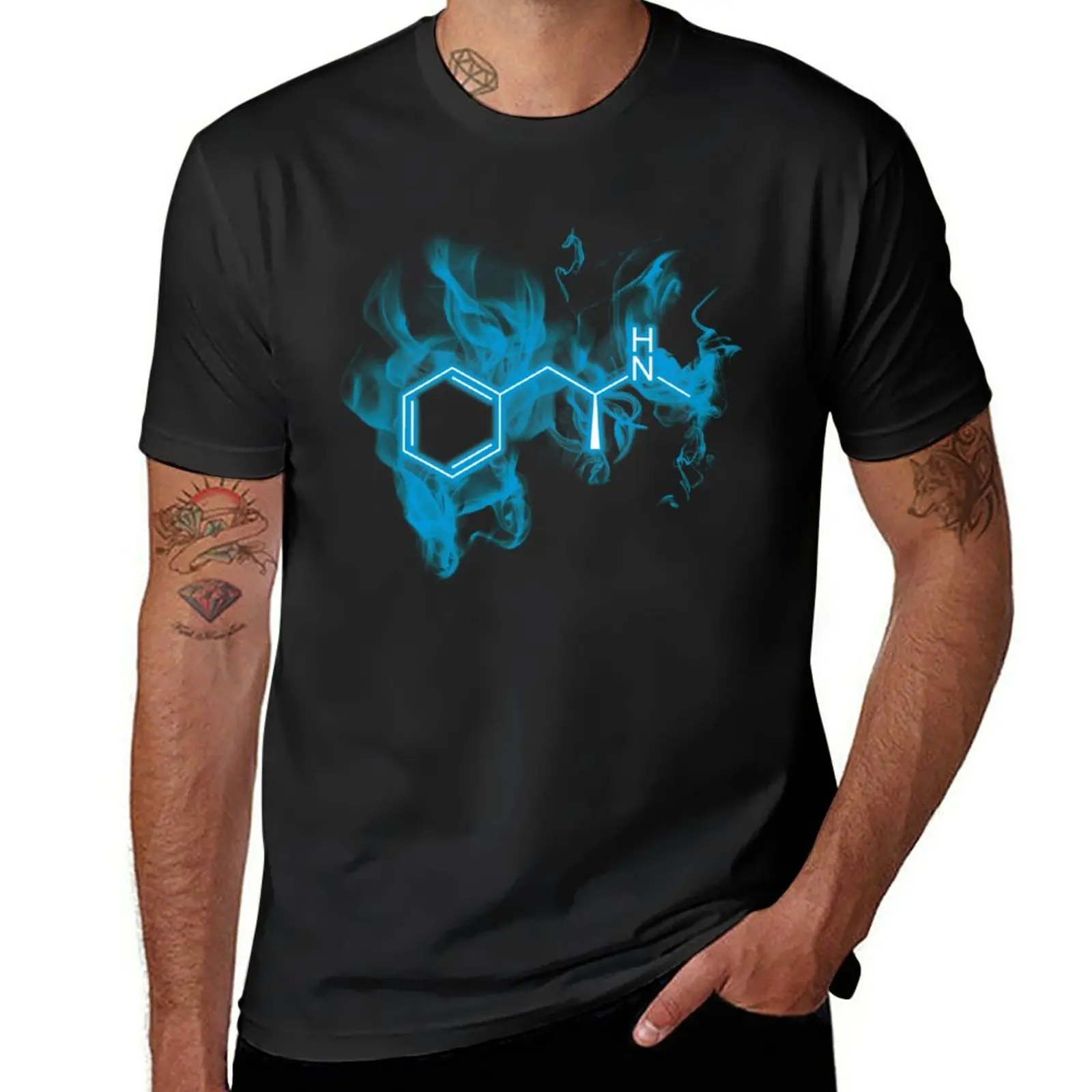 Blue Meth - C10H15N T-Shirt Short sleeve tee for a boy cute tops men clothing