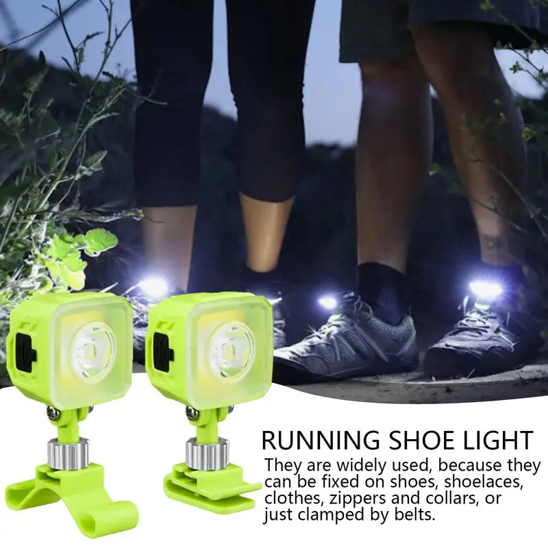 Luz para correr por la noche, faros para zapatos al aire libre, equipo de seguridad ligero, luces para correr ajustables