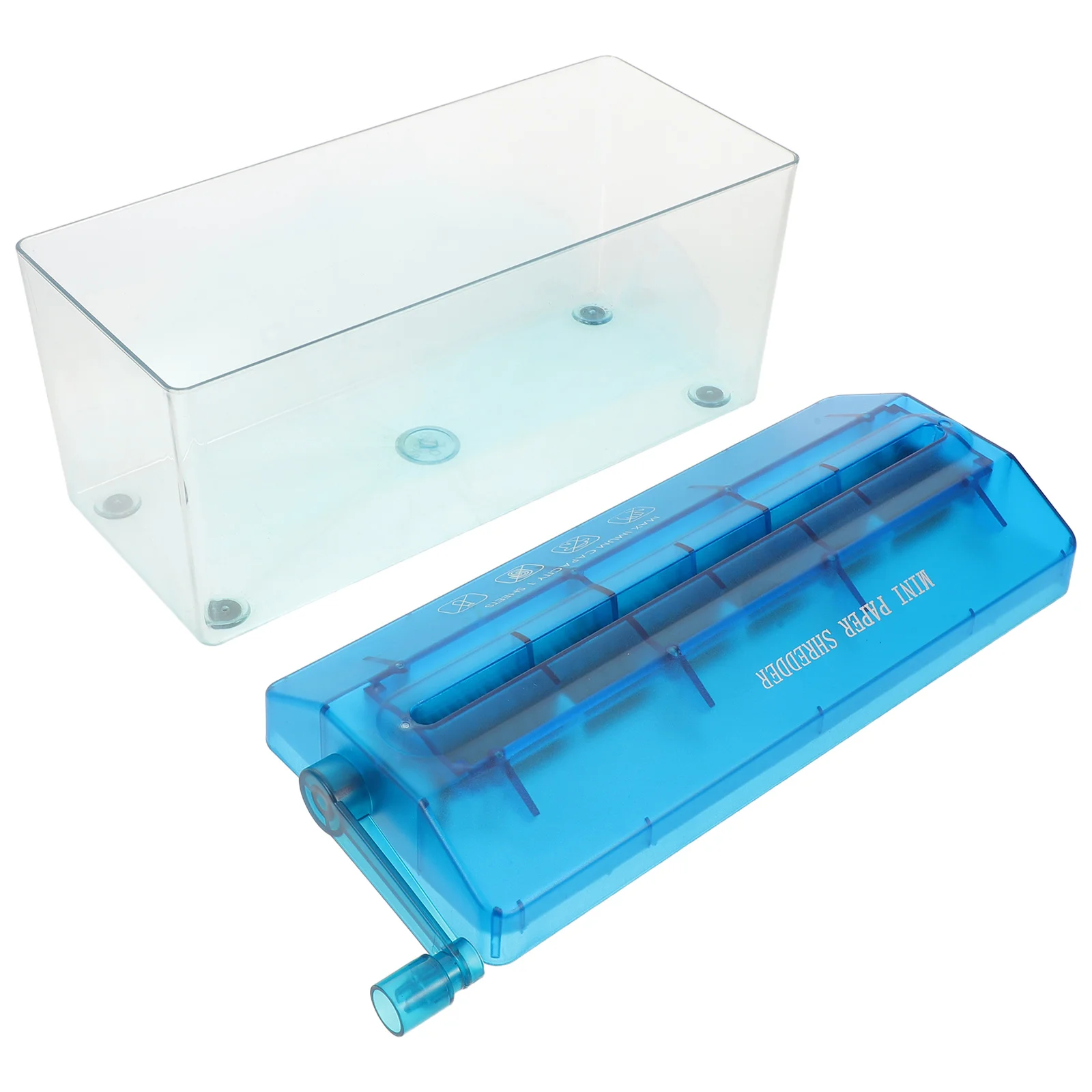 Ręczna niszczarka do papieru, kompaktowa, biurkowa, do domu i biura, do niszczania dokumentów A4, cięcie w paski, przenośna, z ręczną korbką.