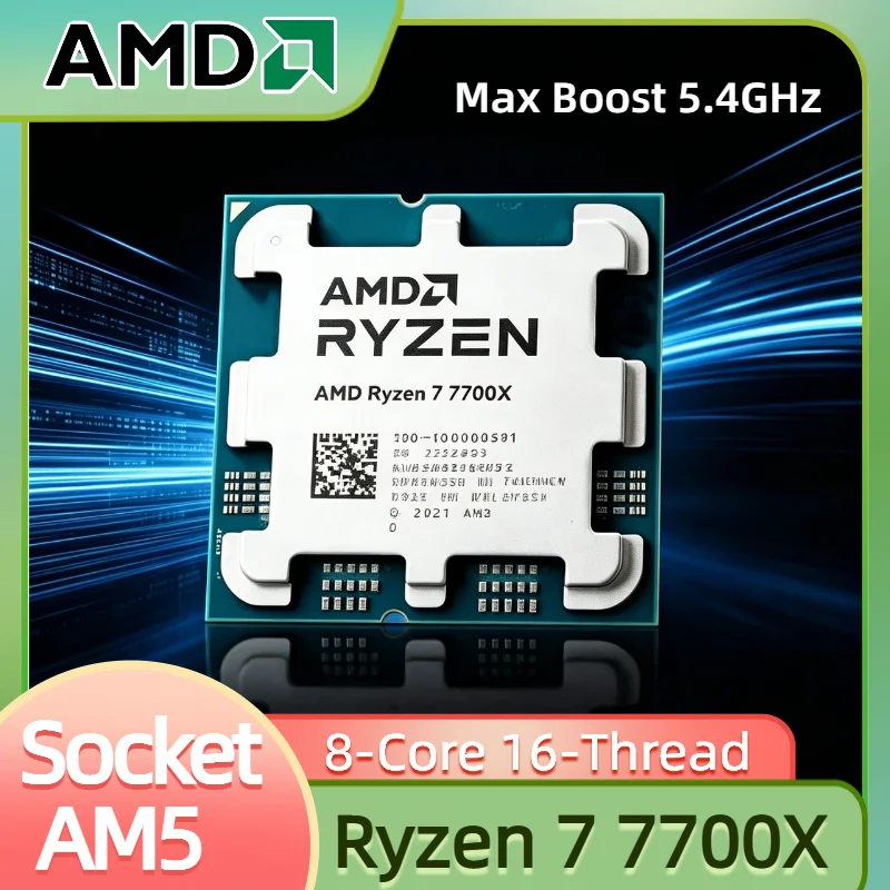 

AMD Ryzen 7 7700X 8 Core 16 Thread CPU New 4.5GHz 5NM L3 32M R7 7700X 100 000000591 Socket AM5 Zen4 Architecture