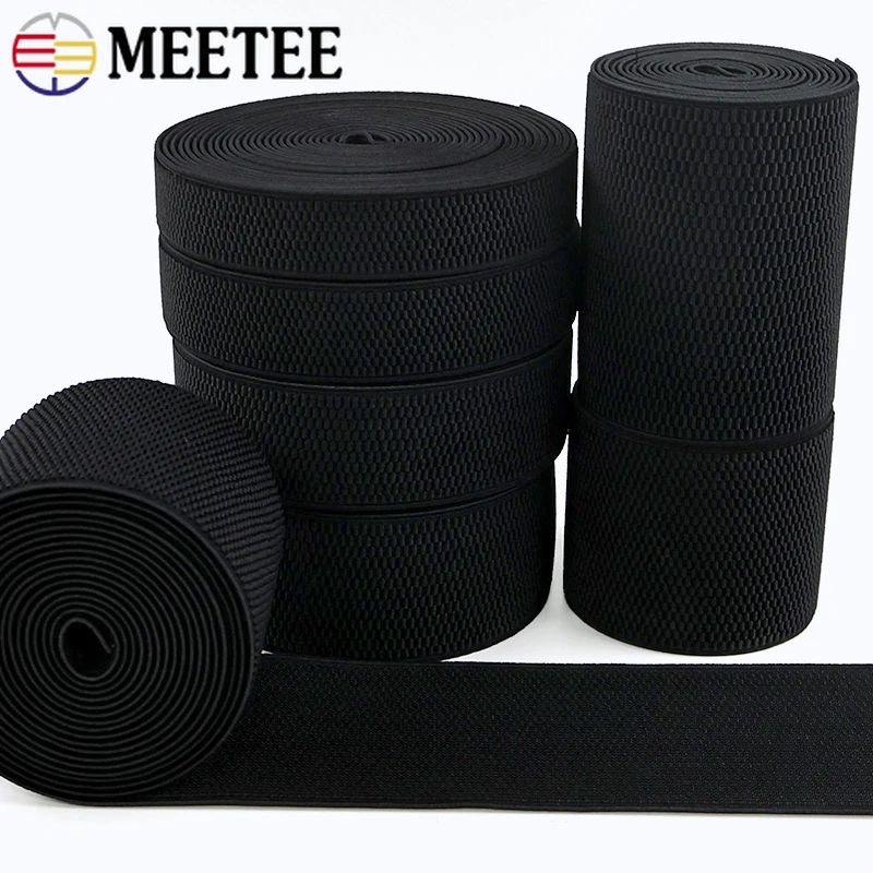 

5Meters Meetee 25-100mm Elastic Band for Sewing Waist Belt Trousers Rubber Bands Garment Stretch Elasticity Tape DIY Accessories
