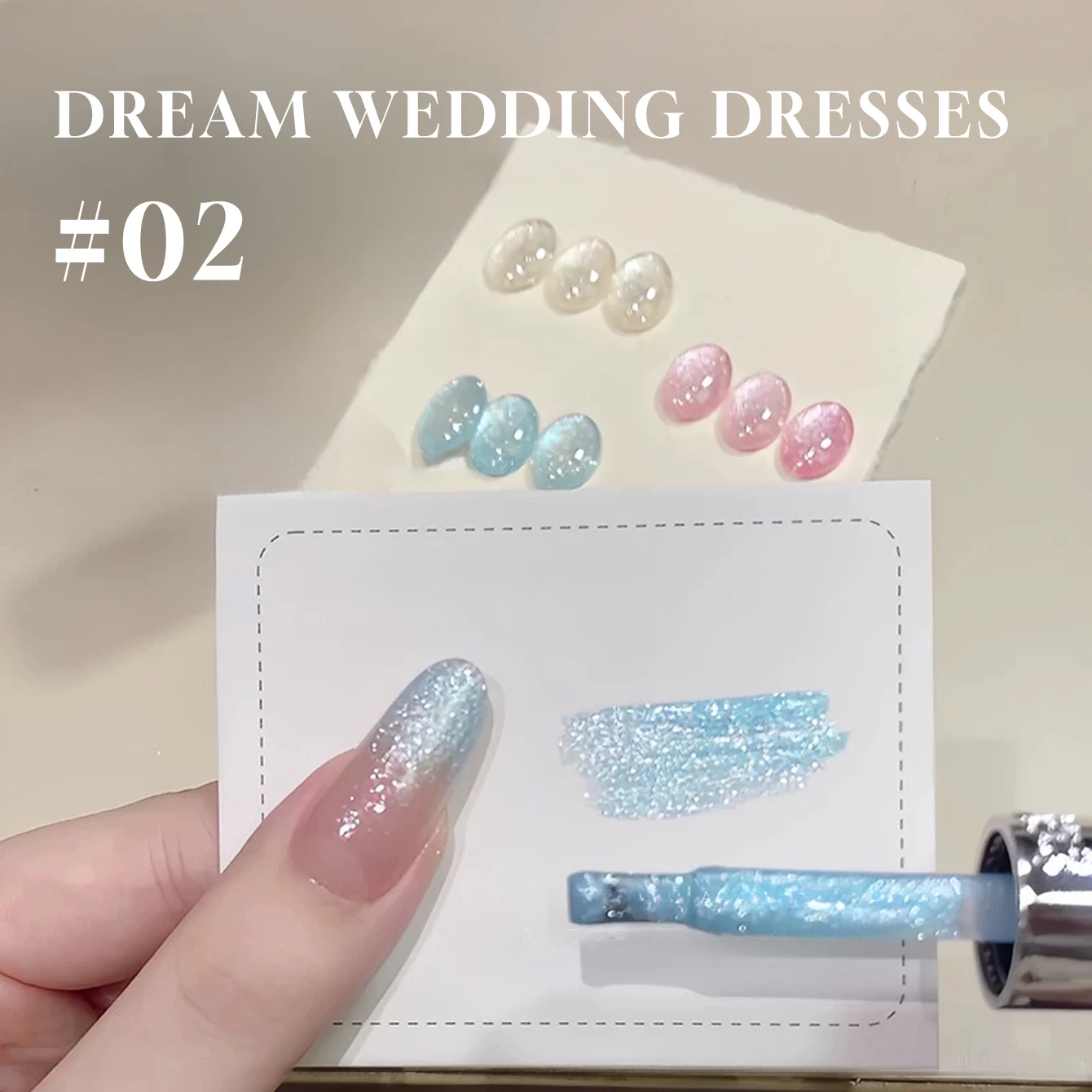 1pcs 12ML Summer Nails Dreamy Wedding Dress Blue White Series Glitter Gel Nail Polish Halloween Nails Suitable For Nails