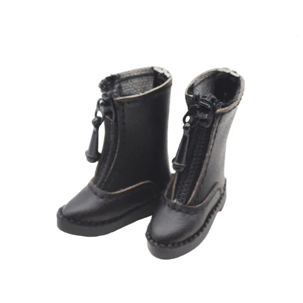 

1 Pair Lovely High-top Obitsu 11 Leather Boots Mini Metal Zipper 1/12 Bjd Leather Shoes GSC High-heeled 1/12 Bjd Boots Gifts