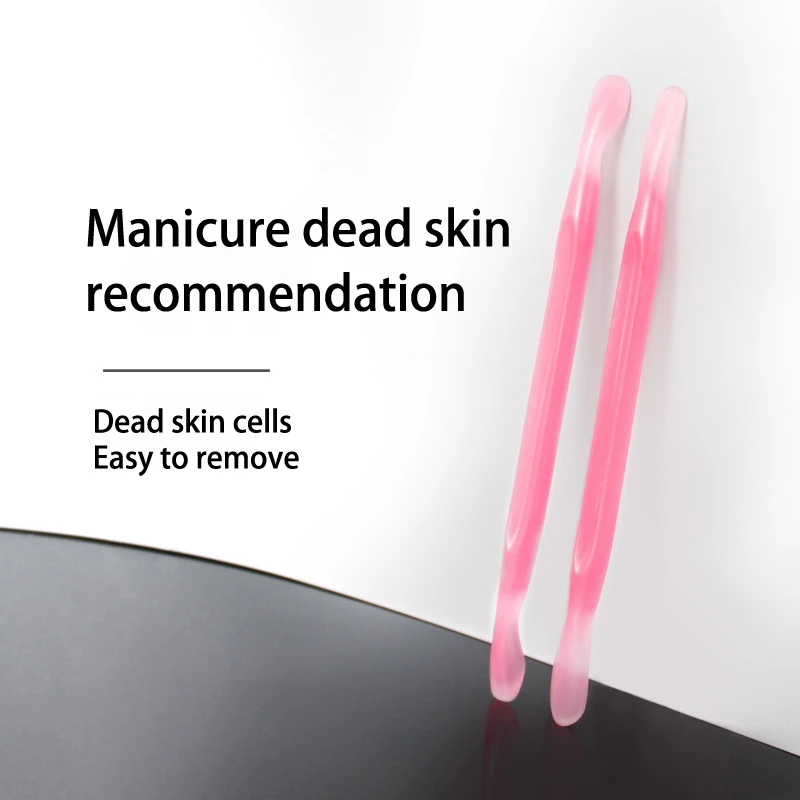 2pcs Nail Cuticle Pusher Plastic Double End Reusable Manicure Cuticle Dead Skin Remove Pedicure Sticks Nail Art Clean Care Tool