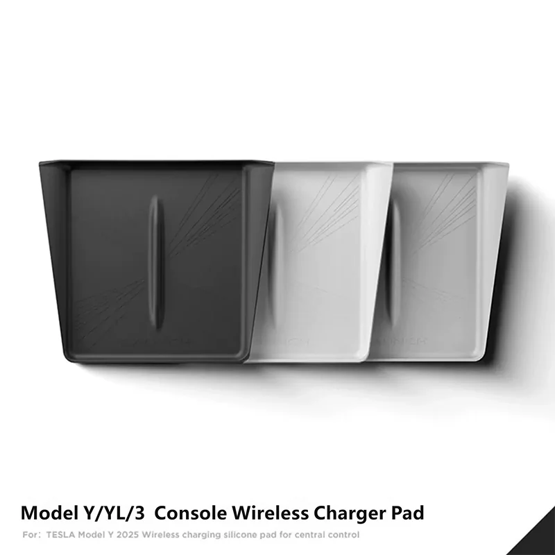 For Tesla Model YL/Y/3 2025 2026 Wireless Charging Silicone Pad Central Control Charger Protector Cover Non-Slip Mat