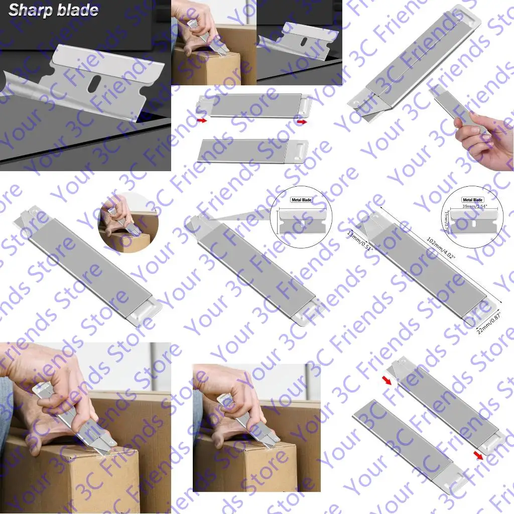 Thép không gỉ tiện ích dao có thể thu vào máy cắt hộp giấy cho lưỡi dao nhọn