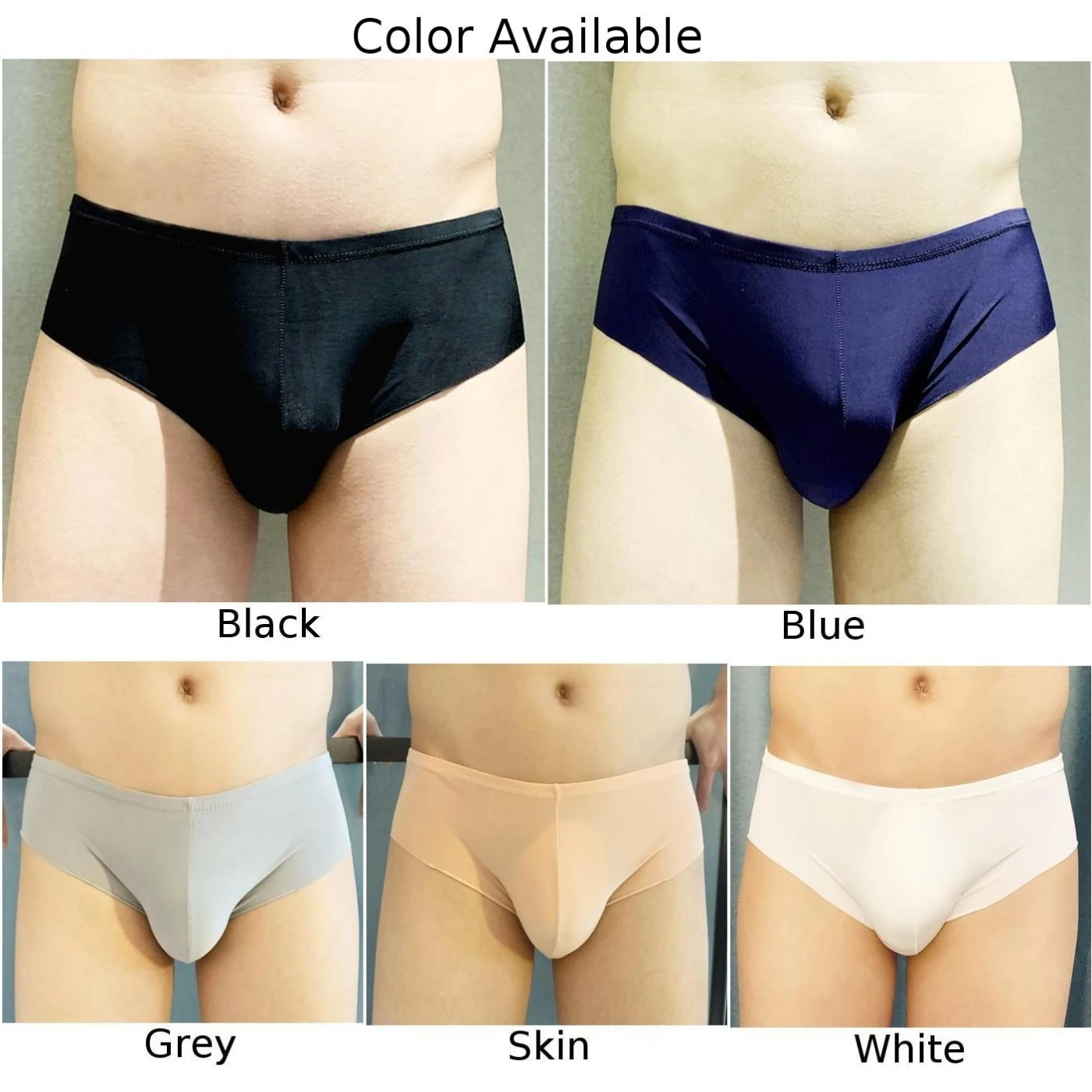 Mens Gay Ultra-Thin Ice Silk Briefs Sexy Thongs G-string Quick Drying Underwear Breathable Seamless Underpants No Traces Panties