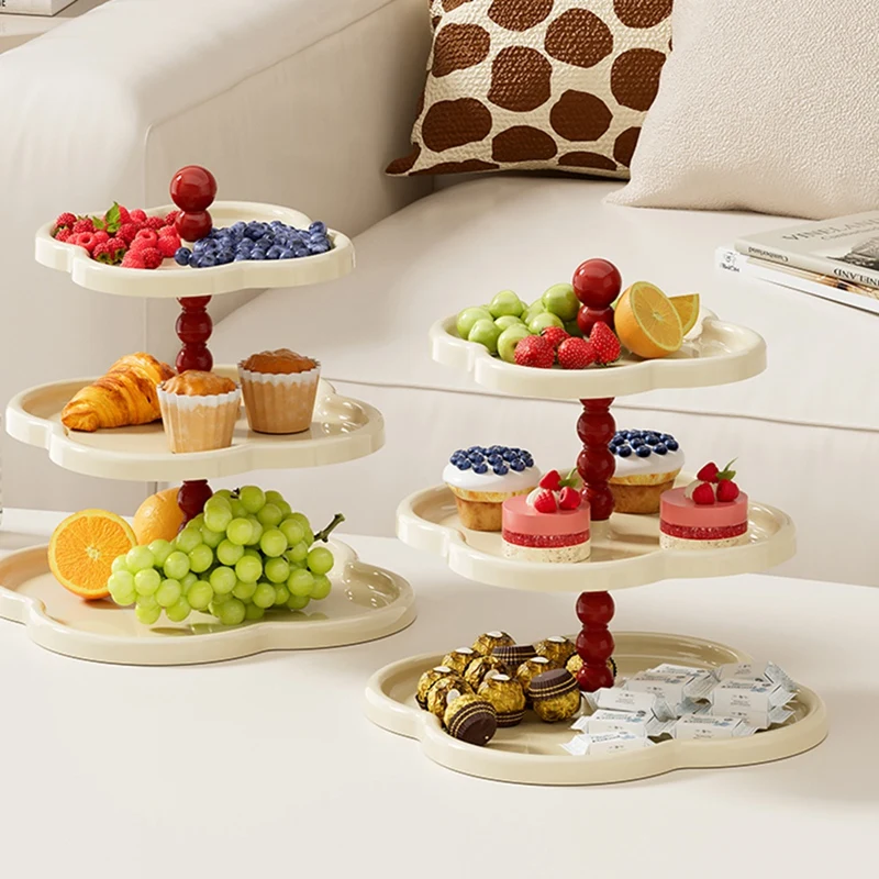 ABBN-Retro Jewelry Rack Fruit Plate Dessert Display Rack Desktop Four-Leaf Ornament Storage Rack