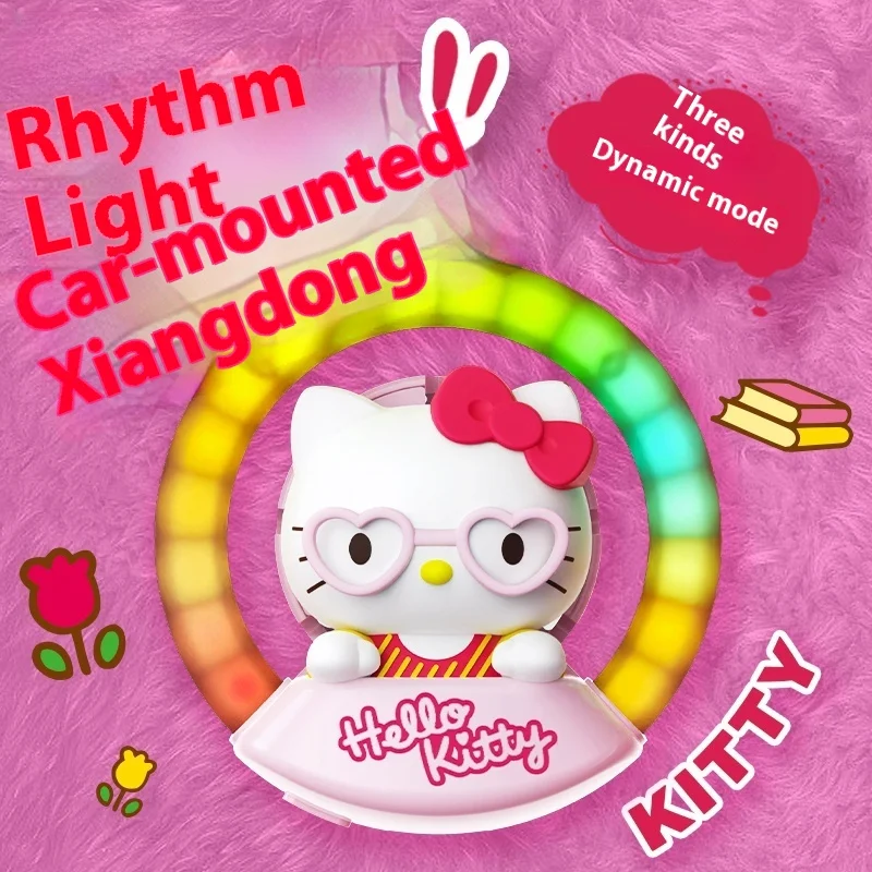 Hello Kitty In-Car Perfume In-Car Aromatherapy Perfume In Car Air Outlet Accessory Pendant Decoration Led Rhythm Light Xmas Gift