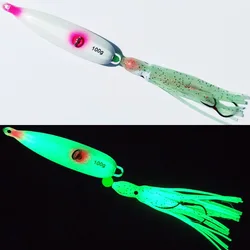 Jig Head with Skirt Jigging Lure Assist Hook, Luminous Glow, Sea Bass, Snapper, Hairtail, Bottom, 300g, 250g, 200g, 150g, 120g,