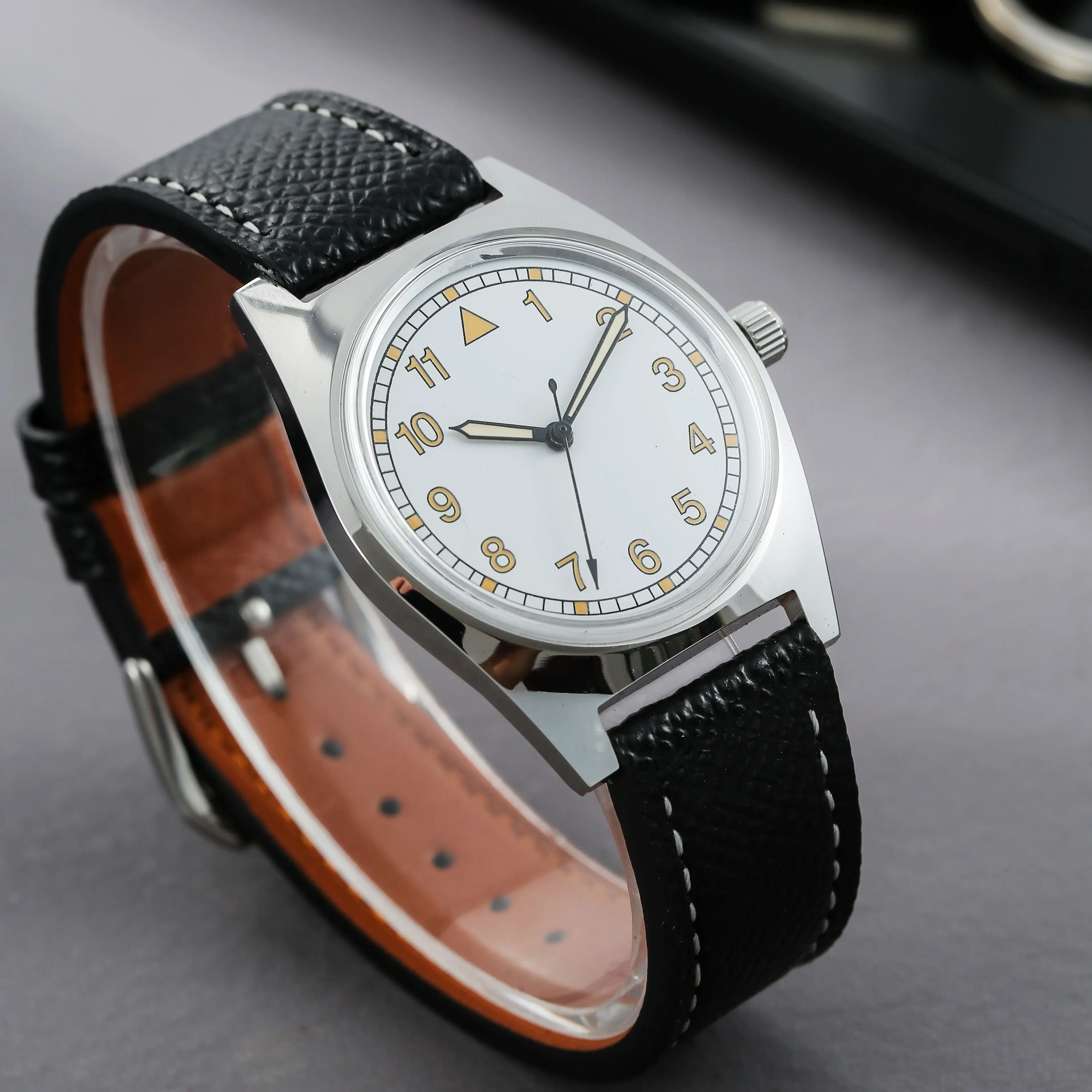 7120 Mechanische Pilotenuhr – 36 mm Handaufzug, Retro-Flieger-Stil für Herren – Detail 9