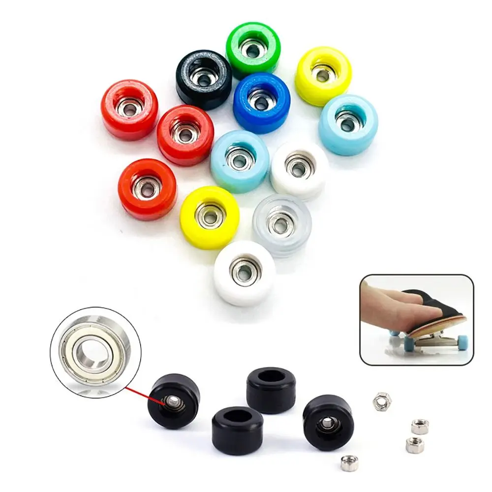 Mini Fingerboard Rolamento Roda, PU + Metal CNC Finger Skate Board Acessório, Durável Uretano, Profissional, 1 Pc, 4Pcs