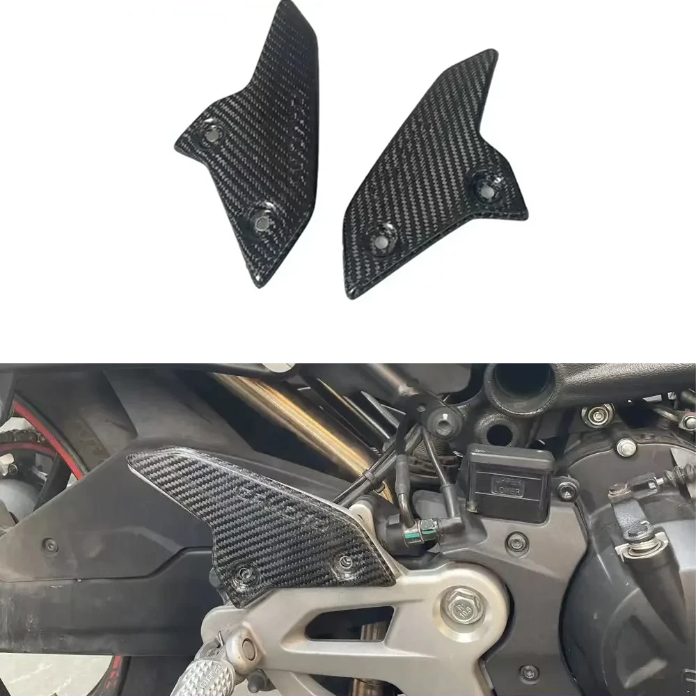 

Motorcycle Carbon Fiber Heel Guard Plates Foot Rests case For CFMOTO 450SR SR450 CF450