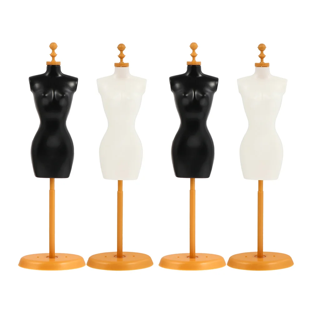 

4 Pcs Mannequin Stand Display Shelf Miniature DIY Accessories Model Rack Plastic Support