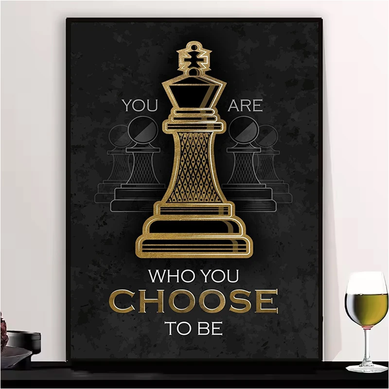 

Chess Life Inspirational Slogan Poster Pictures Wall Decoration Painting Modern Living Room Paintings Coffee House Bar Art Mural