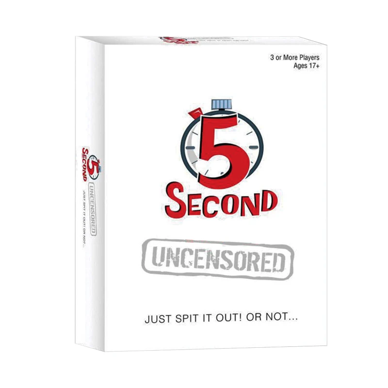 

5 SECOND GAME UNCENSORED Fun Fast Paced Card Game for Adults and Teens 17+ Perfect for Friends Game Night