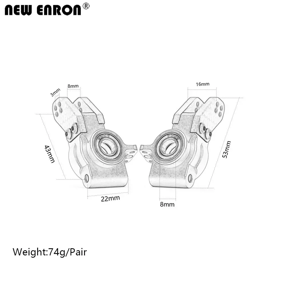 Décennie s de direction avant en alliage d'aluminium CNC AR330187, AR330193, moyeux arrière pour RC 1/7, 1/8, Arrma 6S, Felony Infraction Limitless