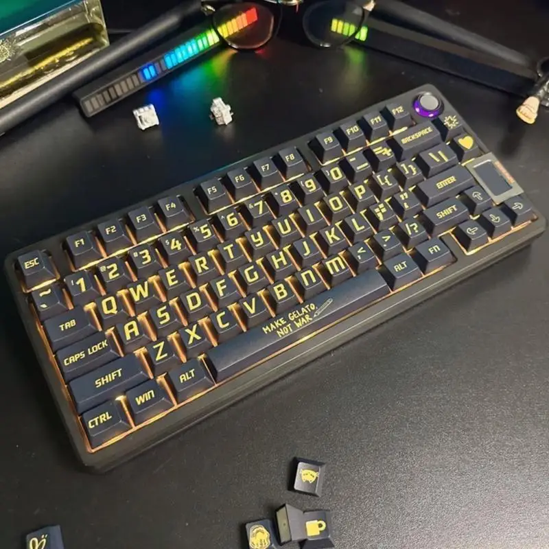 Black Gold Keyboard Keycaps High Stability for Mechancial Keyboard Keycap Set
