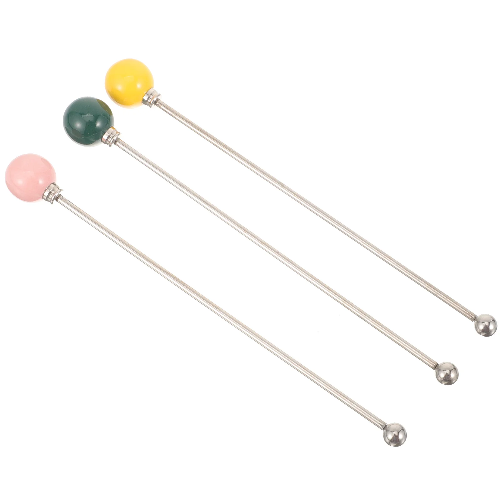 

3Pcs Candy Color Metal Drink Stir Sticks Reusable Cocktail Mixing Rods Beverage Swizzle Stirrers Coffee Tea Juice
