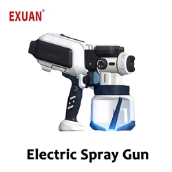 Electric Spray Gun Auto LED Lights Spray Paint Gun Furniture Steel Coating Airbrush HVLP Paint Copper Nozzle Automatic Spray Gun