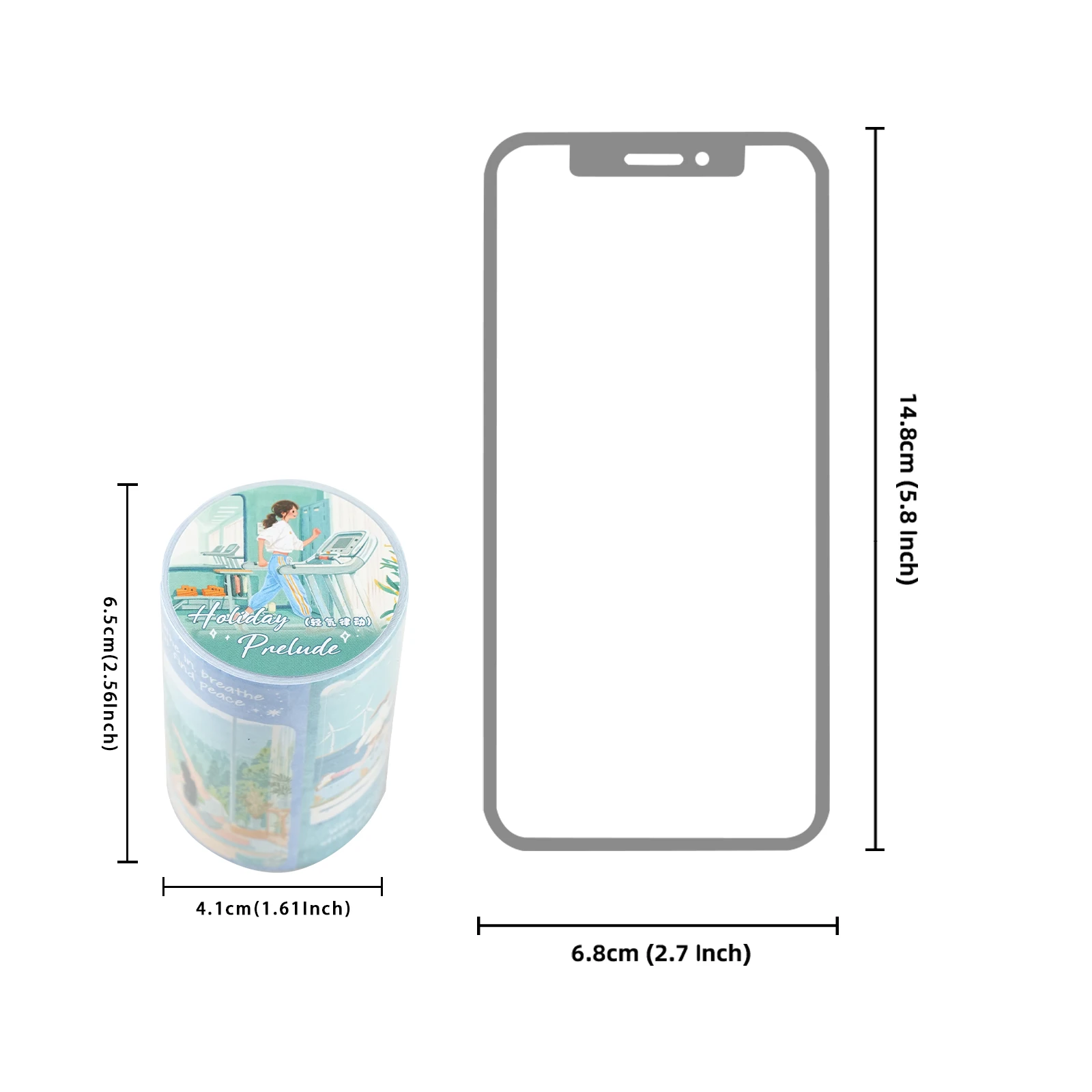 Etori Life 1Pcs 65Mm*2M Energetic Sports Daily Illustration Tape Fitness Scene Photo Frame Diary Collage Material Suitable for Notebooks, Suitcases, Water Bottles, Pencil Cases, Pen Holders, Bicycles, Helmets, Fitness Enthusiasts, School Supplies, Scrapbook Supplies, Office Decoration Supplies, Room Decoration, Rich in Colors, Very Perfect Stickers, Back-To-School Season, Back-To-School Stickers