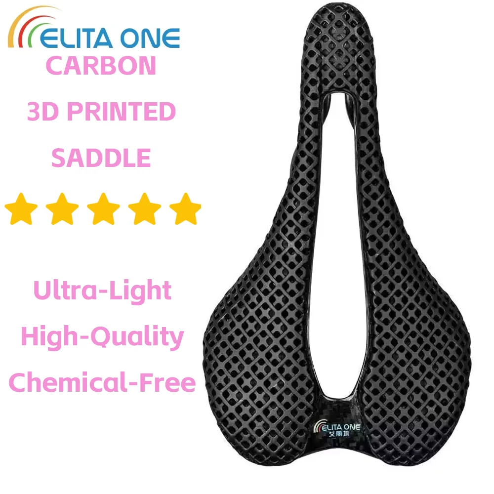 

ELITAONE 3D Printed Ultra Light Saddle Carbon Saddle Carbon Rails MTB Carbon Saddle 160g