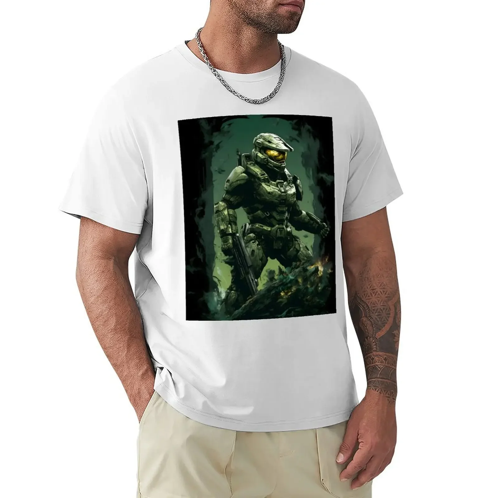 Master Chief T-Shirt cotton graphic tees graphic shirts essential t shirt vintage anime shirt men workout shirt