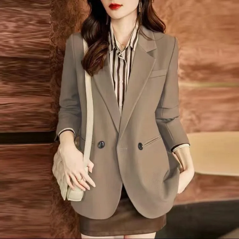 Black Blazer Women Clothing Korean Chic Office Ladies Suit Jacket Long Sleeve Buttons Spring Autumn Coat Outerwear New