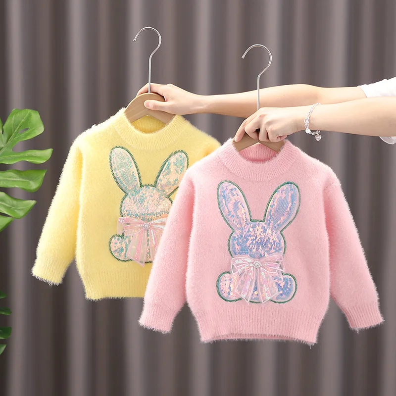 

Children sweater coat autumn and winter 1-7 Age girls fashion Joker cartoon sweet and lovely knitwear tops Korean Kids clothing