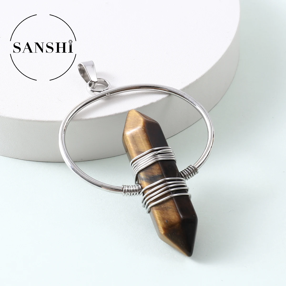 Multi-colour Bullet Shape Healing Pendant DIY Decoration (without Chain) Women Men Fashion Jewelry Pendant Accessories