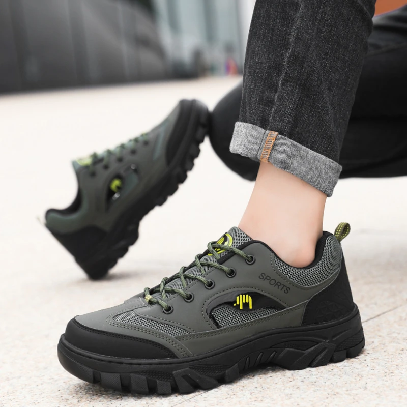 2024 New Mens Casual Shoes Branded Men Sports Shoes Breathable Wear-resistant Male Outdoor Hiking Mountaineering Work Shoe Tenis