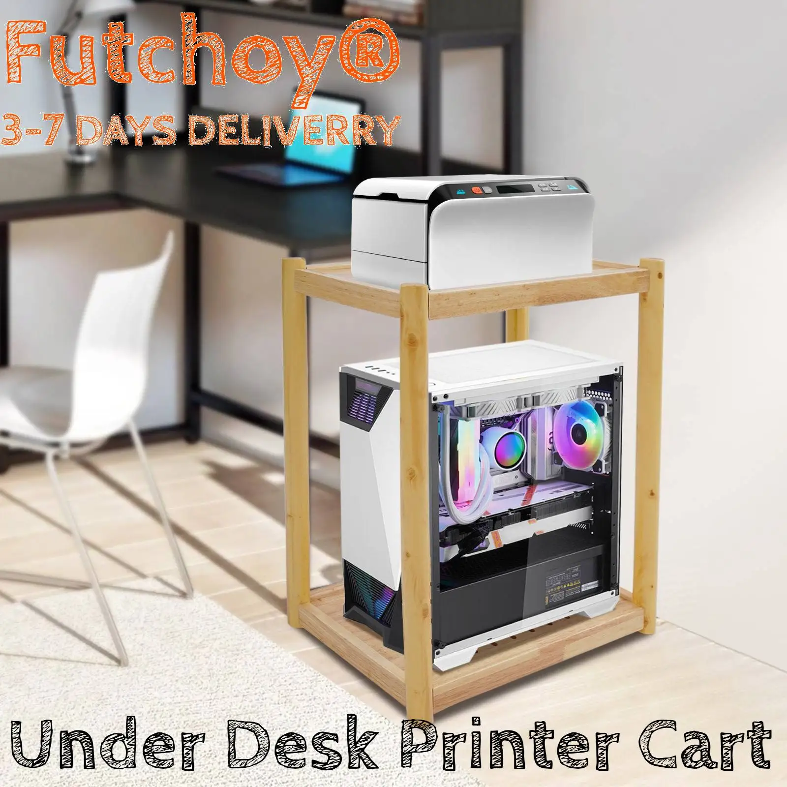 

Printer Stand, Mobile Table Under Desk Cart for bathrooms, hallways, living rooms, bedrooms, offices, kitchens, study room
