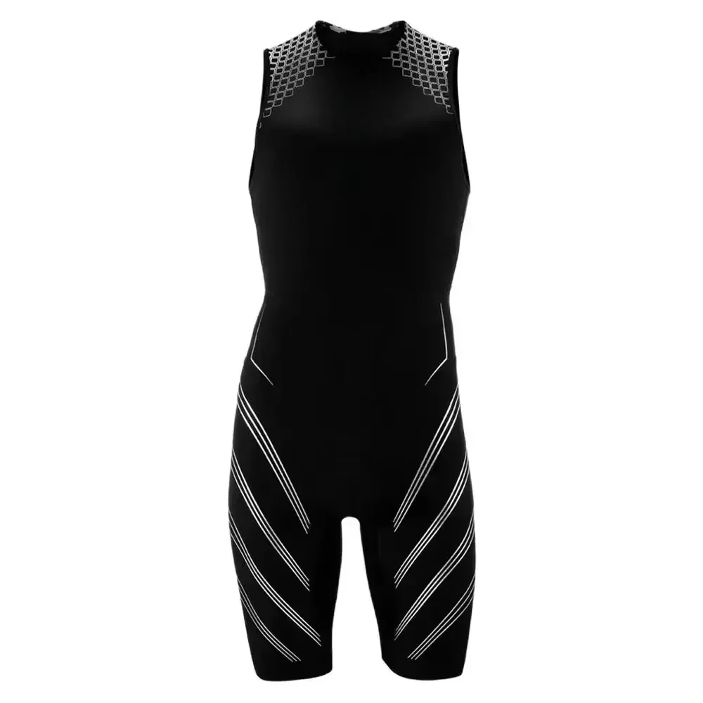 Triathlon Skinsuits Men Sleeveless Cycling Suit Ciclismo Team Road Bicycle Clothes Back Zipper Bike Jersey Jumpsuit Trisuit