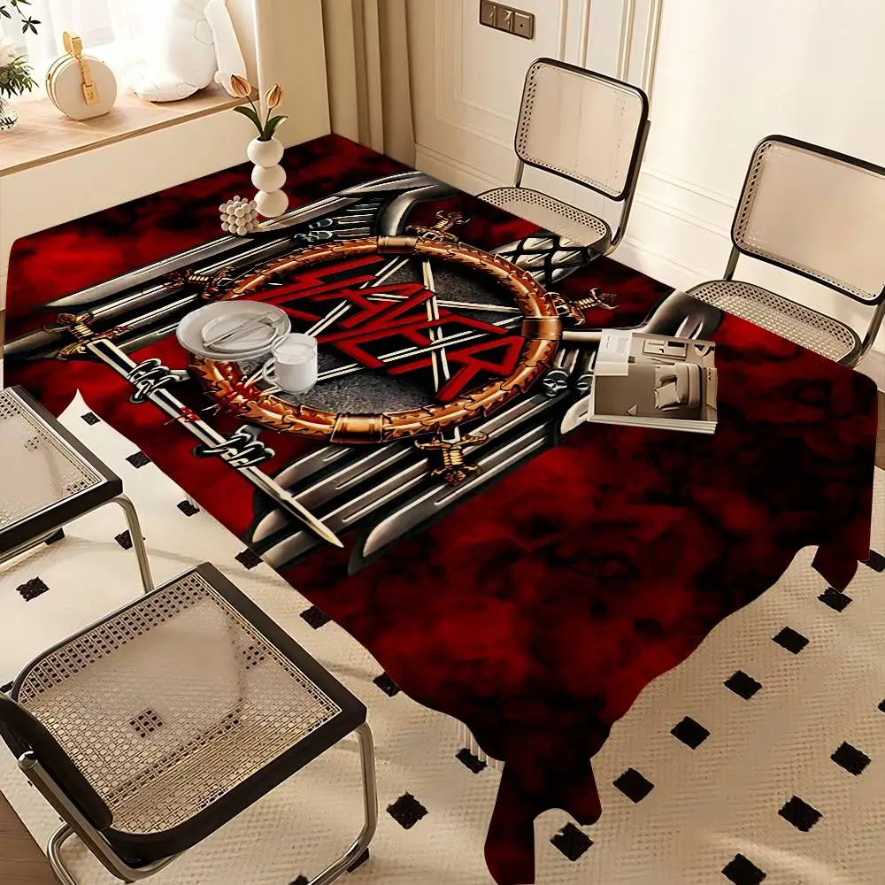 

Ремешок S-Slayer K-Kerry King, домашние скатерти, украшение для столовой и прямоугольные аксессуары для стола, водонепроницаемая ткань, защита от пятен