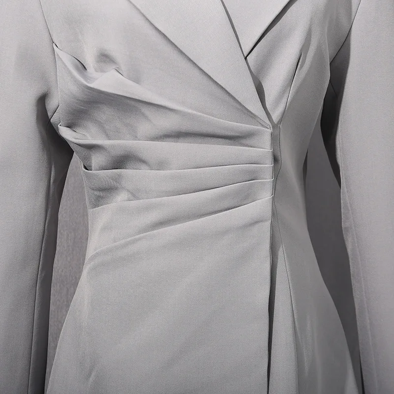 HKSH ربيع الخريف جديد المرأة السترة مطوي الخصر Cinching سليم صالح بلون أنيقة موضة مكتب سيدة الاتجاه معطف HK15496 #4