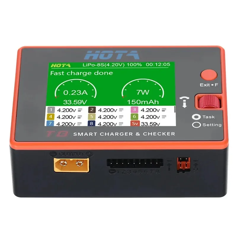 

HOTA T8 650W 22A XT60 1-8S Интеллектуальное зарядное устройство для проверки широкого диапазона устройств