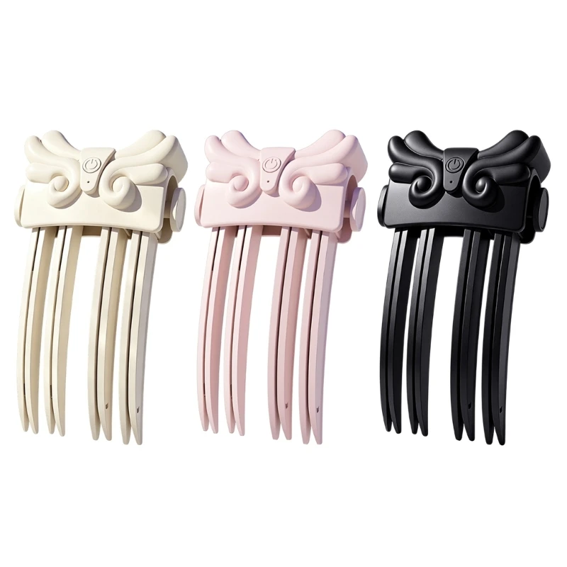 Wireless Heated Hair Volumizing Comb with Curved Multi-Tooth Structure for Root Lift, Raised Top-Hair Front Hair and T4MB