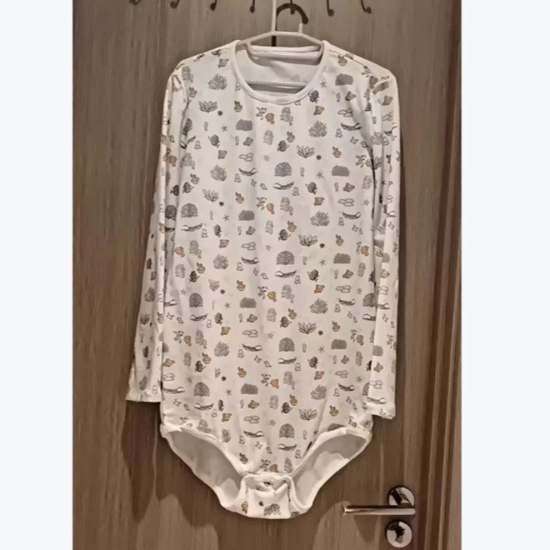 

ABDL Adult Baby Diaper Onesie Cute Cartoon Print Plus Size Bodysuit DDLG Role Play Jumpsuit FKK Pajama Party Kawaii Clothes Gift