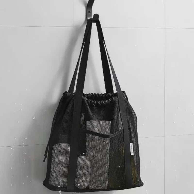 Children's Mesh Wash Tote Bag Large Capacity Drainage Cosmetic Storage Bathing Toiletry Makeup Bag