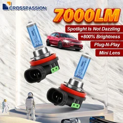 H11 H9 H7 H1 9005 Halogen Bulbs 6000K White Mini Size 1:1 Plug-N-Play Super Bright 300m Exposure Distance Fits for Most Car 2pcs