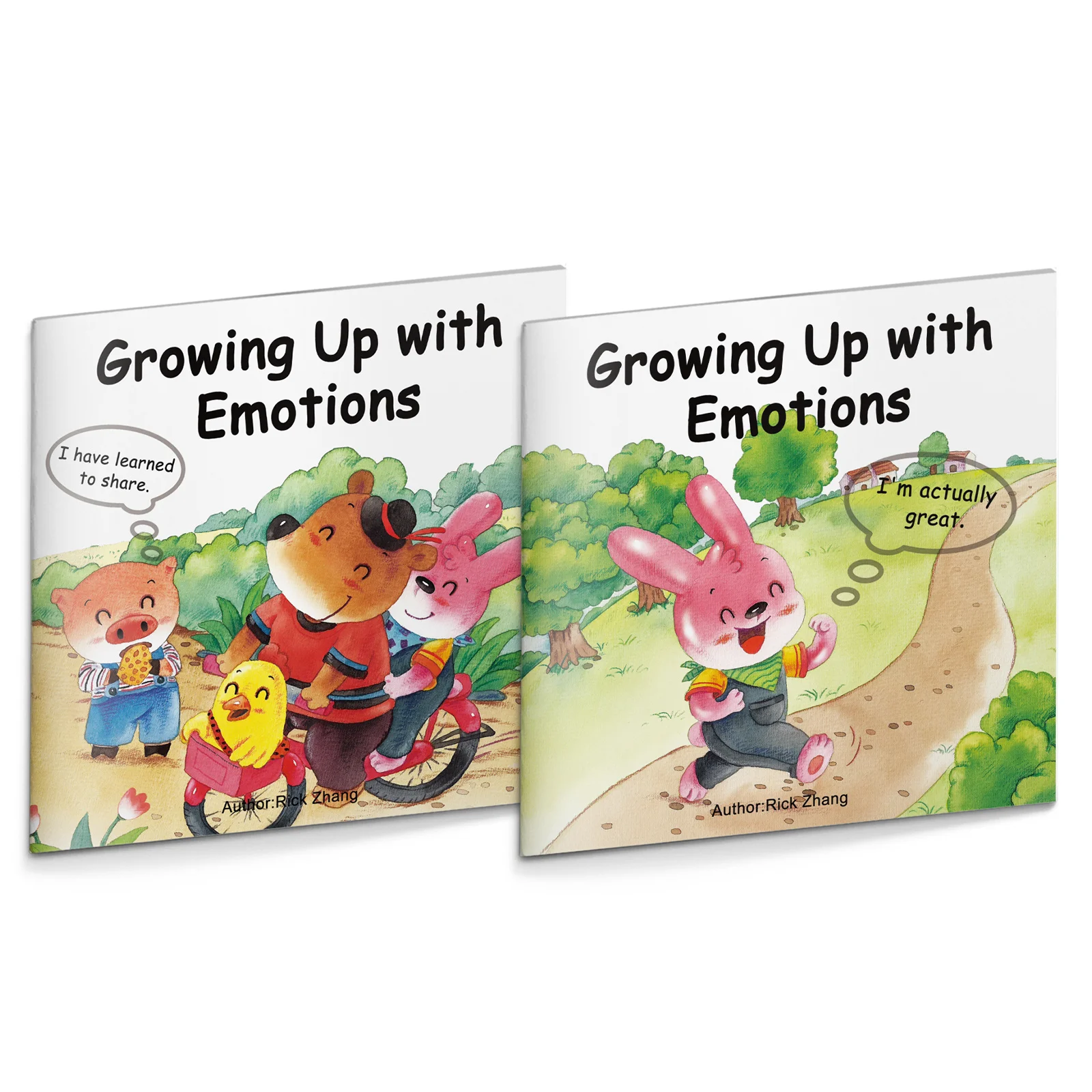 Ensemble de 2 livres pour enfants : Grandir avec les émotions – Livres illustrés sur le partage, la confiance, l'empathie et l'estime de soi