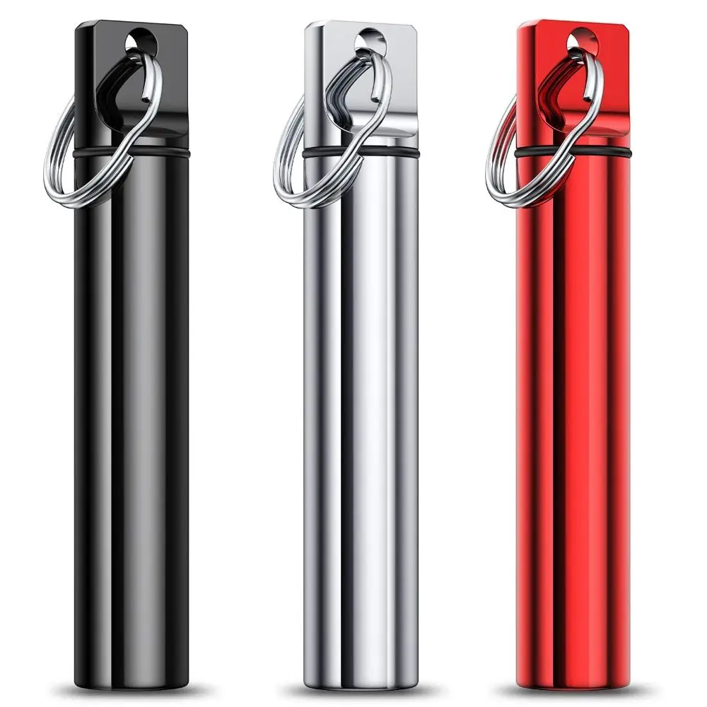 3pcs Aluminium Toothpicks Holders 3.8 X 0.67 Inches 0.64 Ounces Toothpicks Dispenser Black+Silver+Red Toothpick Box Home