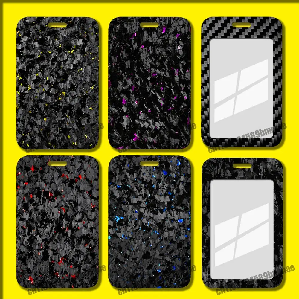

For Carbon Fiber Pattern Painting Card Holder Case Metro Subway Campus Access Student ID Work license Bank Credit Cards Cover